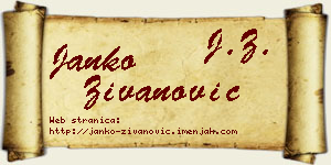 Janko Živanović vizit kartica